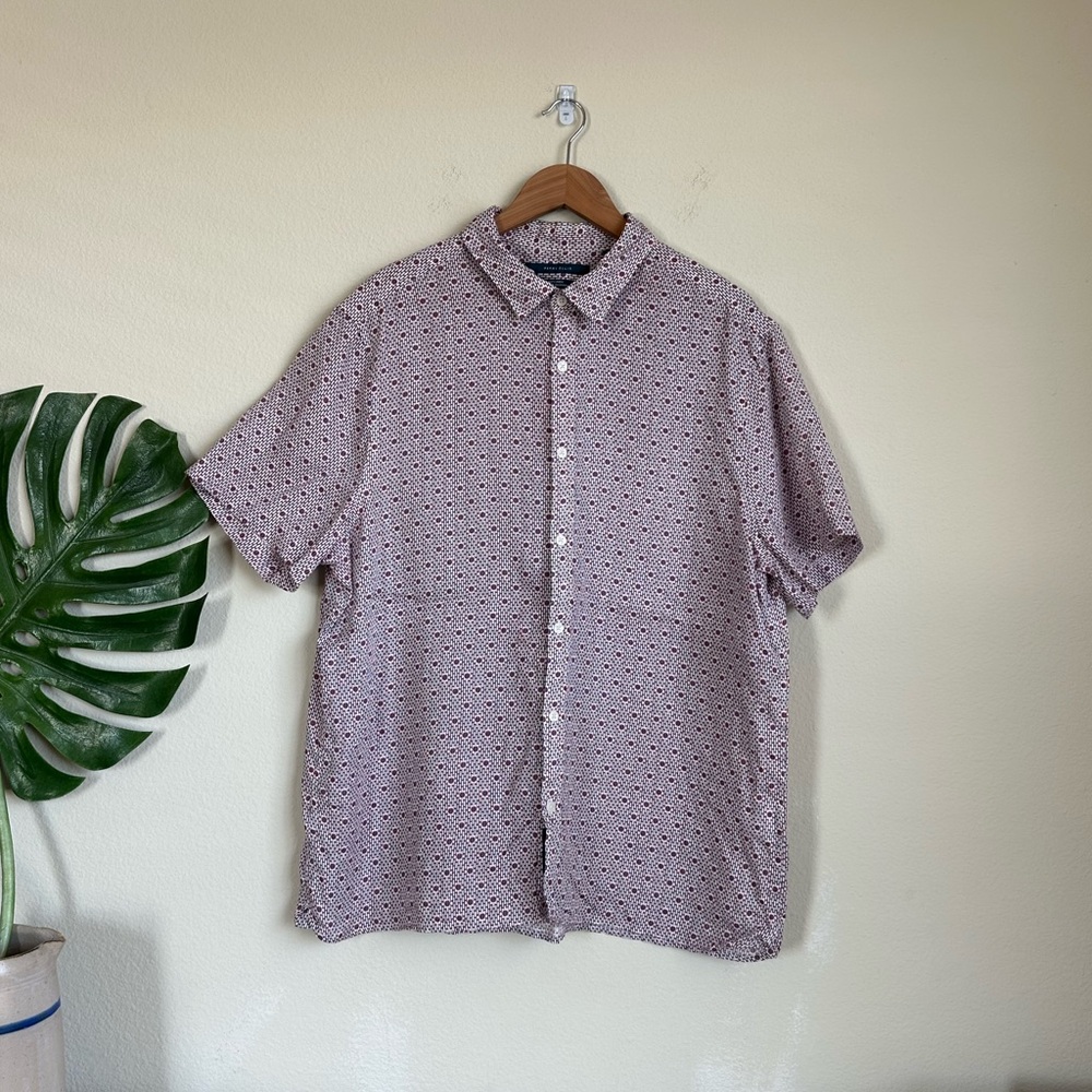 Perry Ellis Men’s Linen Retro Button Down Oxford Shirt